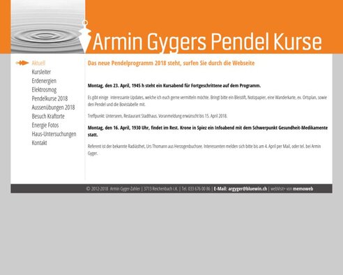 Armin Gygers Pendel Kurse