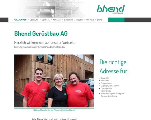 Bhend Gerüstbau AG von Reichenbach